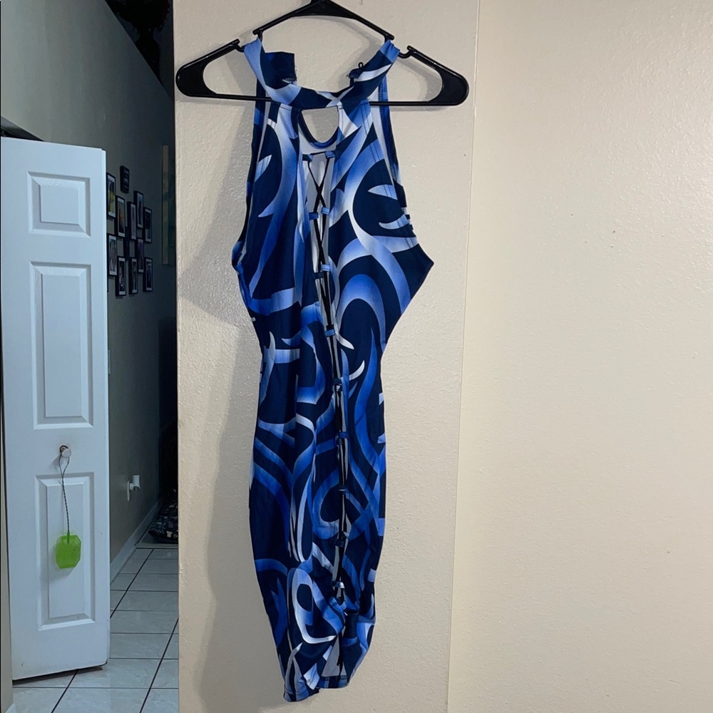 Blue Swirl Pattern Dress